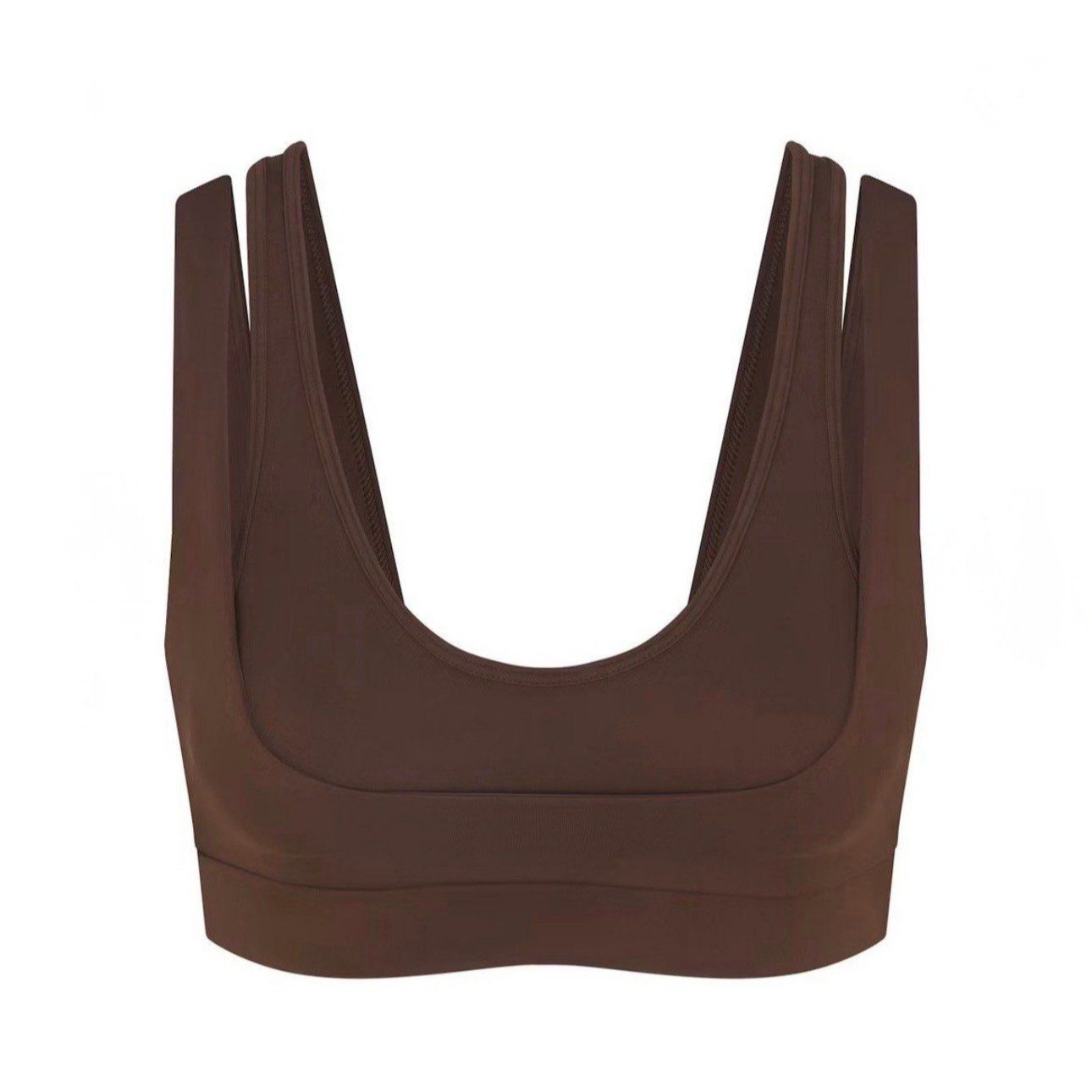 Skims Nike Nikeskims Matte Double Strap Scoop Bra Dark Sepia
